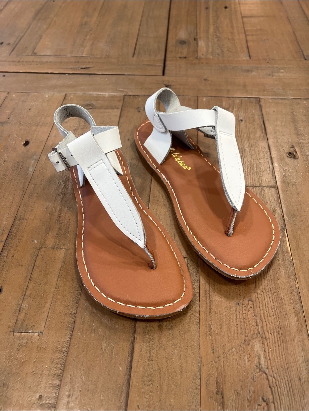 Saltwater sun sans what leather t-strap buckle sandals big girls size 2 thing